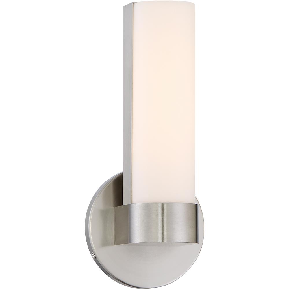 Nuvo Lighting 62/731  Bond - Single 9-1/2" LED Vanity with White Acrylic Lens in Brushed Nickel Finish